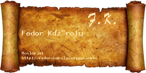 Fedor Károly névjegykártya