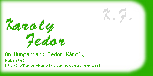 karoly fedor business card