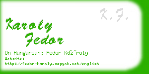 karoly fedor business card